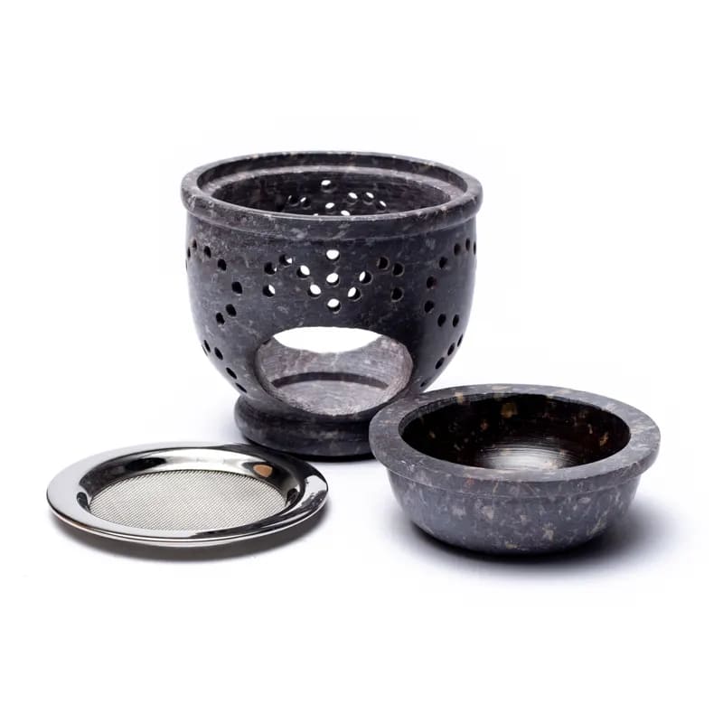 Arzător de Tămâie și Uleiuri Esențiale din Steatit (Piatră de Săpun) – Dimensiune Mică