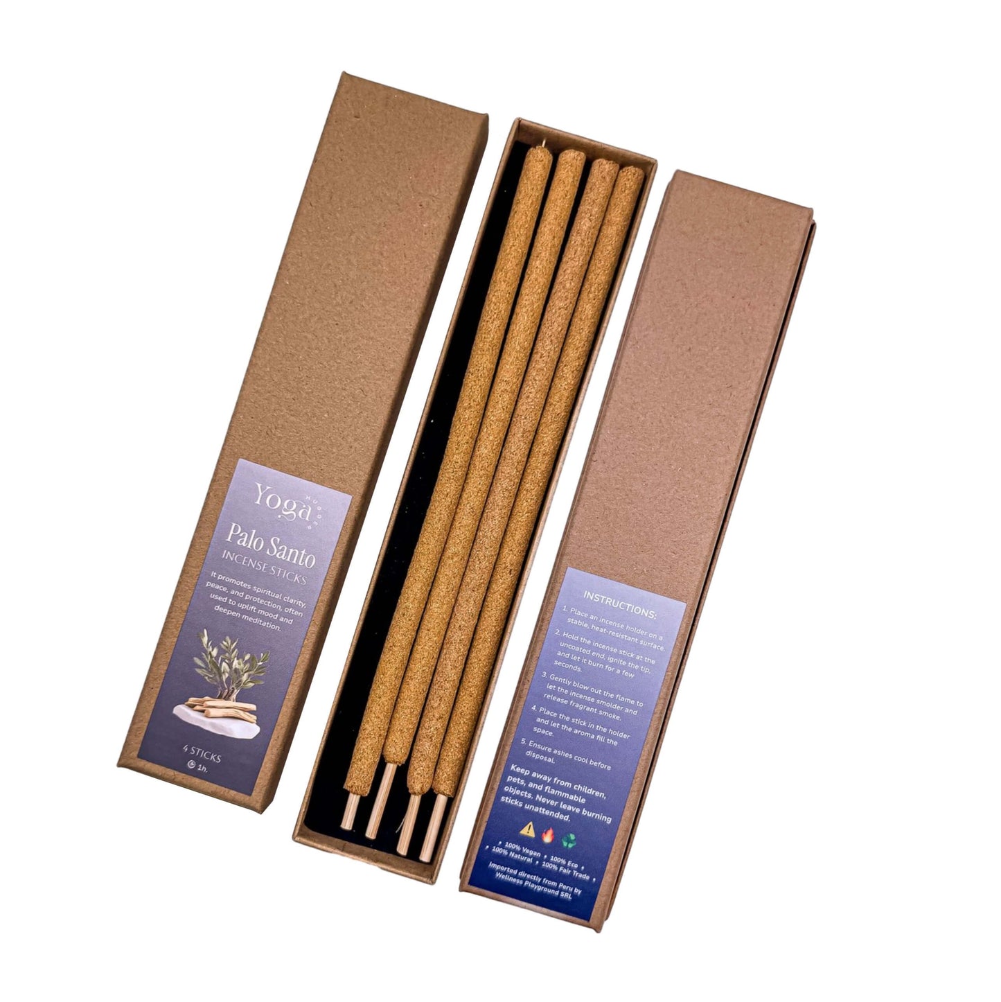 Set 4 Bețișoare Mari de Palo Santo Natural
