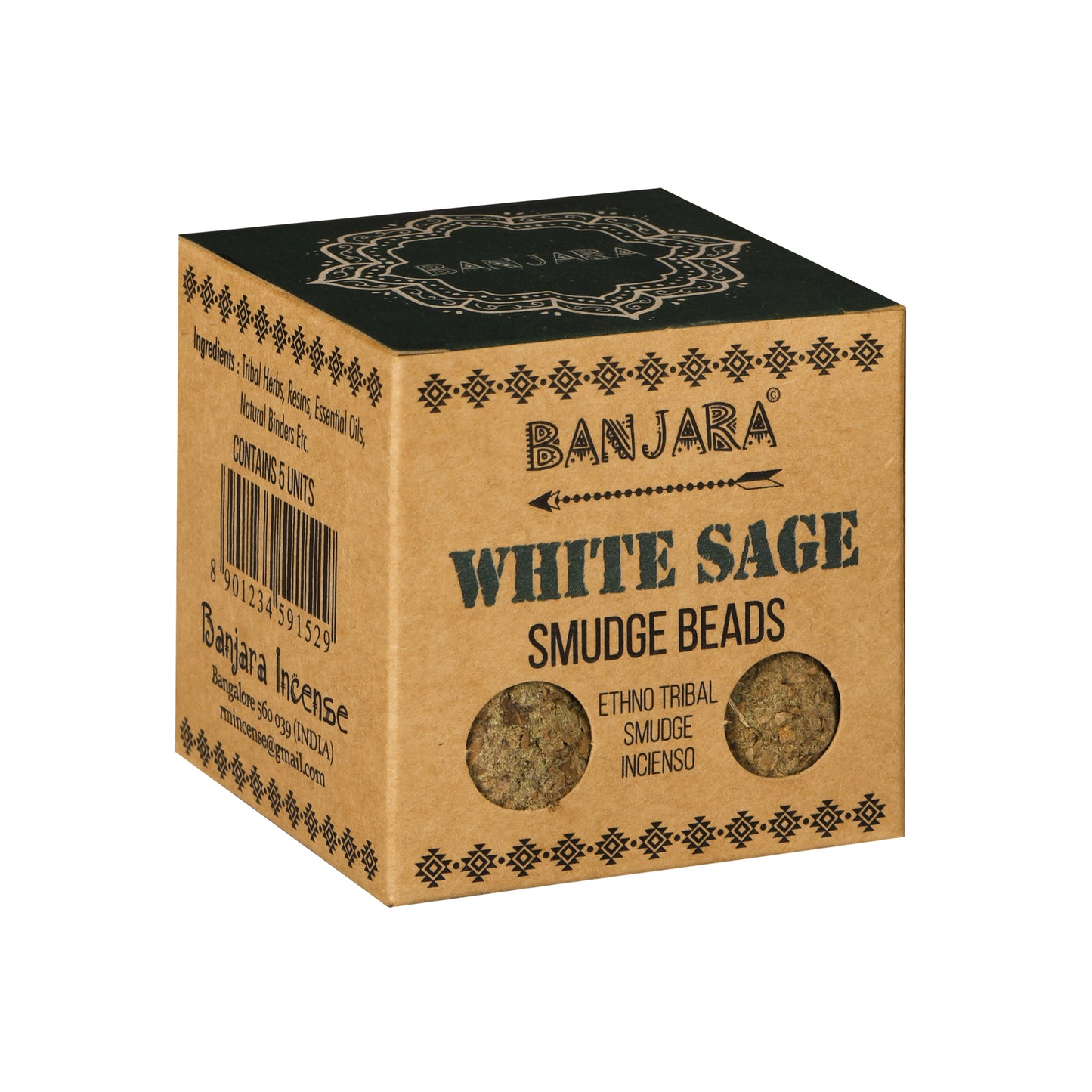 Mărgele Smudge (Set de 5) - Palo Santo, Copal, Salvie Albă