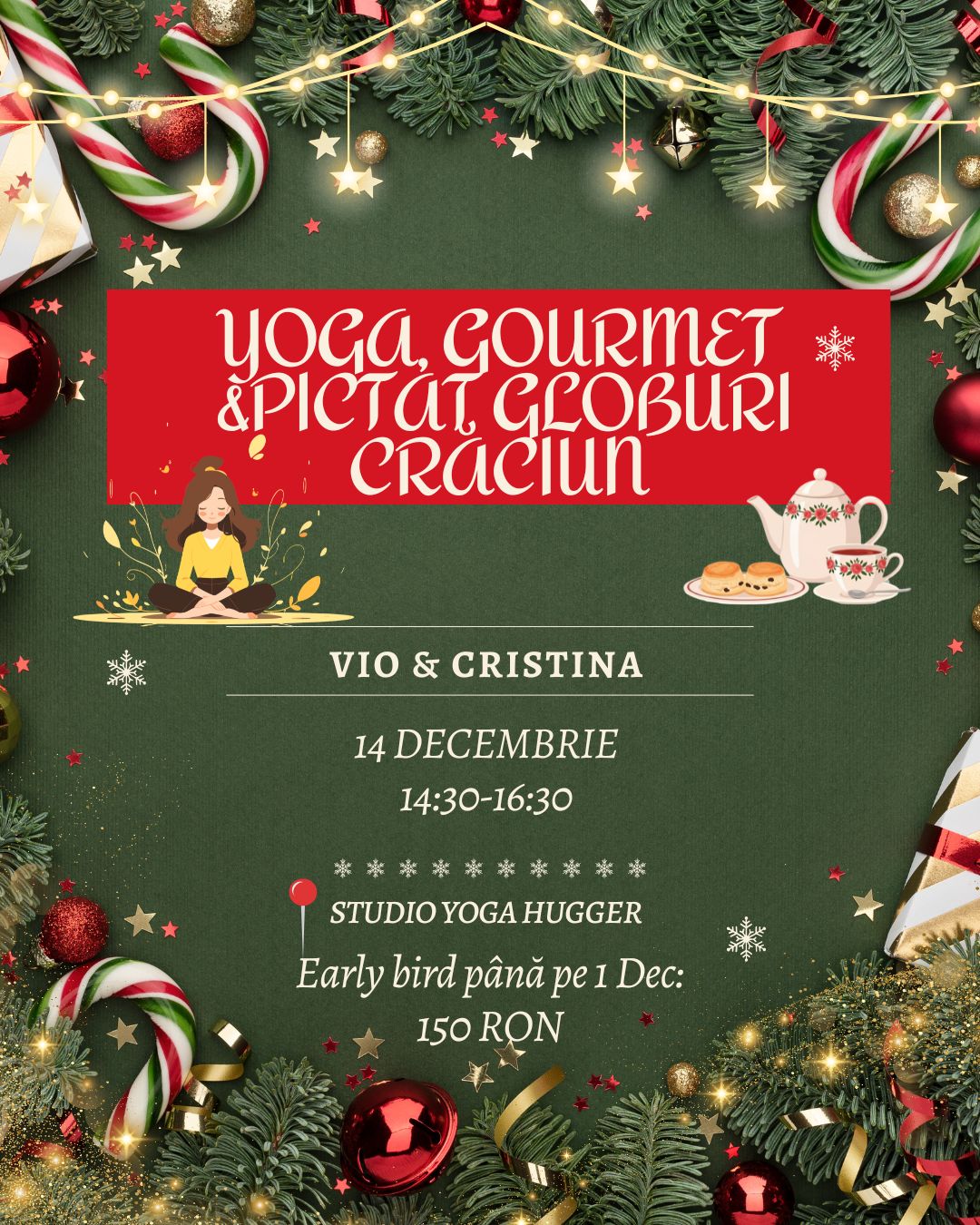 Yoga Gourmet & Pictat Globuri de Craciun